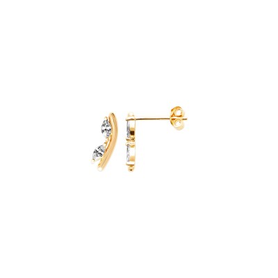 Boucles d'oreilles en plaqué or et oxyde de zirconium