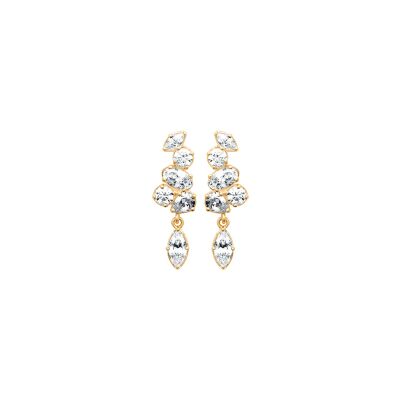Boucles d'oreilles en plaqué or et oxyde de zirconium