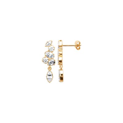 Boucles d'oreilles en plaqué or et oxyde de zirconium