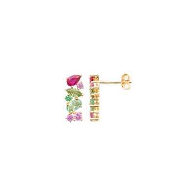 Boucles d'oreilles en plaqué or et pierre synthétique