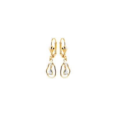 Boucles d'oreilles en plaqué or et oxyde de zirconium