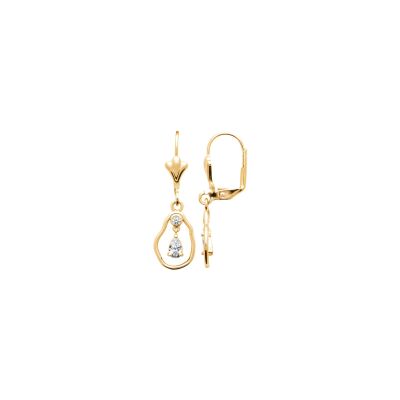 Boucles d'oreilles en plaqué or et oxyde de zirconium