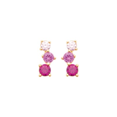 Boucles d'oreilles en plaqué or et pierre synthétique