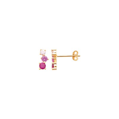 Boucles d'oreilles en plaqué or et pierre synthétique