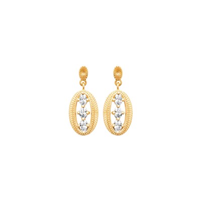 Boucles d'oreilles en plaqué or et oxyde de zirconium