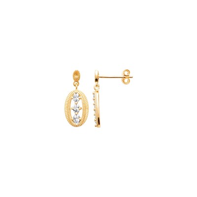Boucles d'oreilles en plaqué or et oxyde de zirconium
