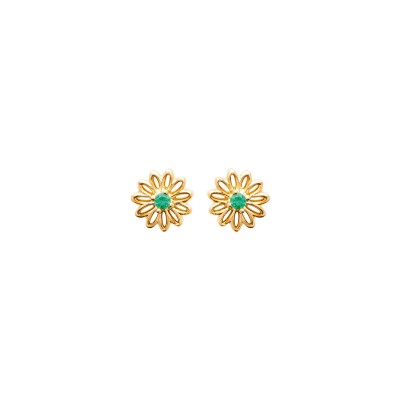 Boucles d'oreilles en plaqué or et pierre synthétique