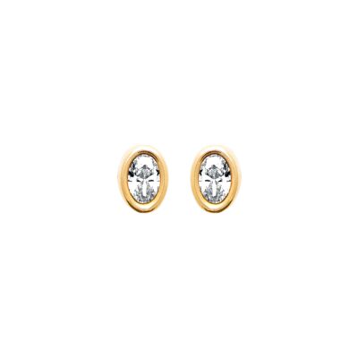 Boucles d'oreilles en plaqué or et pierre synthétique