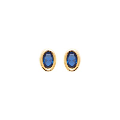 Boucles d'oreilles en plaqué or et pierre synthétique