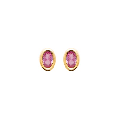 Boucles d'oreilles en plaqué or et pierre synthétique