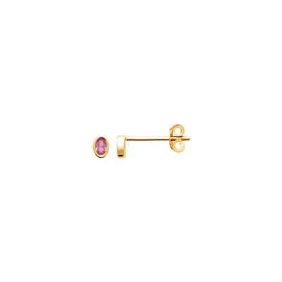 Boucles d'oreilles en plaqué or et pierre synthétique