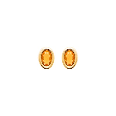 Boucles d'oreilles en plaqué or et pierre synthétique
