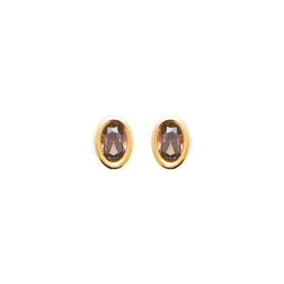 Boucles d'oreilles en plaqué or et pierre synthétique