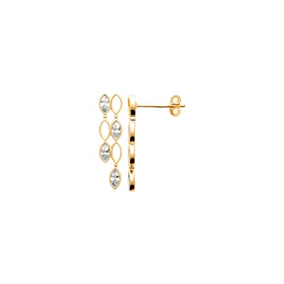Boucles d'oreilles en plaqué or et oxyde de zirconium