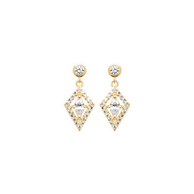 Boucles d'oreilles en plaqué or et oxyde de zirconium