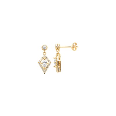 Boucles d'oreilles en plaqué or et oxyde de zirconium