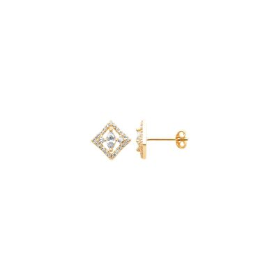 Boucles d'oreilles en plaqué or et oxyde de zirconium