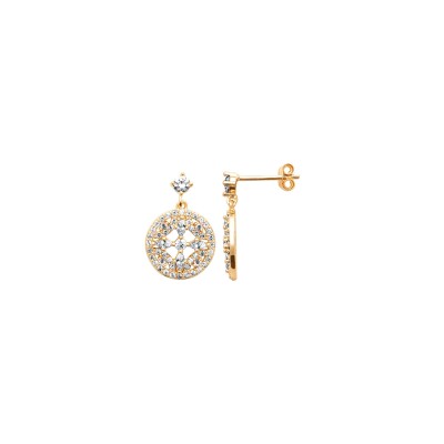 Boucles d'oreilles en plaqué or et oxyde de zirconium
