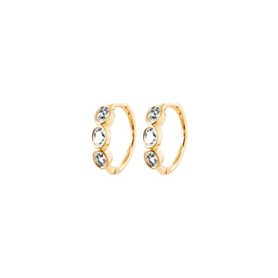 Boucles d'oreilles créoles en plaqué or et oxyde de zirconium