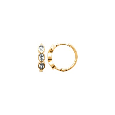 Boucles d'oreilles créoles en plaqué or et oxyde de zirconium