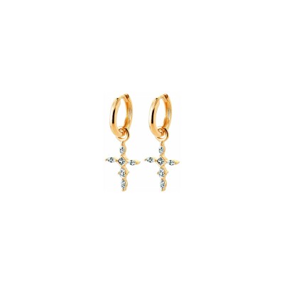 Boucles d'oreilles créoles en plaqué or et oxyde de zirconium