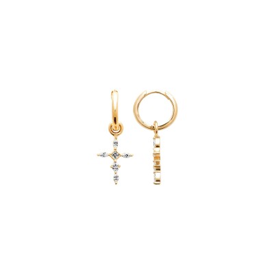 Boucles d'oreilles créoles en plaqué or et oxyde de zirconium