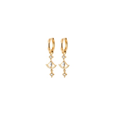 Boucles d'oreilles créoles en plaqué or et oxyde de zirconium