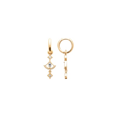 Boucles d'oreilles créoles en plaqué or et oxyde de zirconium