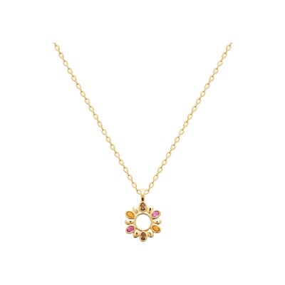 Pendentif en plaqué or et pierre synthétique