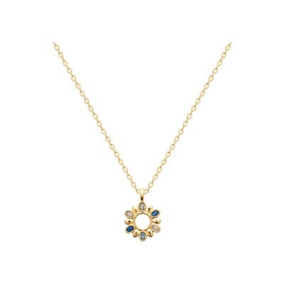 Pendentif en plaqué or et pierre synthétique