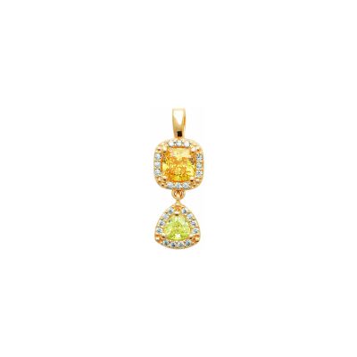 Pendentif en plaqué or et pierre synthétique