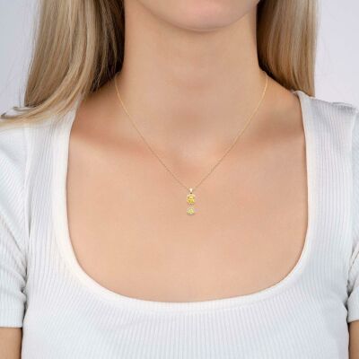Pendentif en plaqué or et pierre synthétique