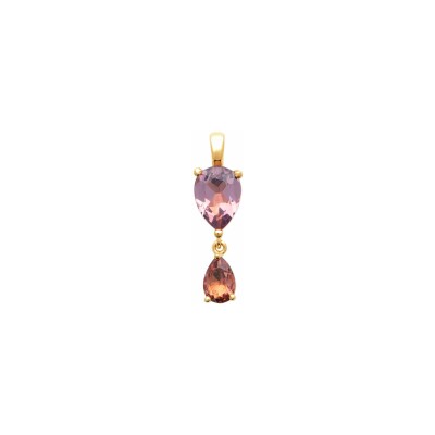Pendentif en plaqué or et pierre synthétique