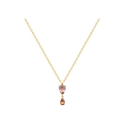Pendentif en plaqué or et pierre synthétique