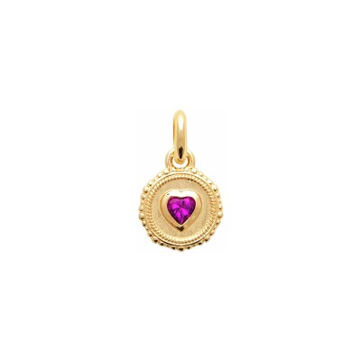 Pendentif en plaqué or et pierre synthétique