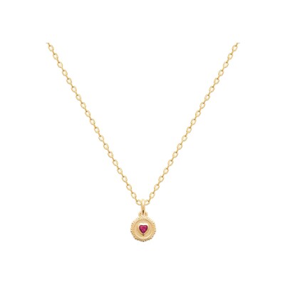 Pendentif en plaqué or et pierre synthétique