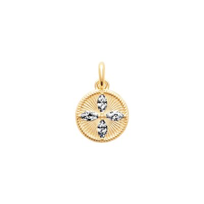 Pendentif en plaqué or et oxyde de zirconium