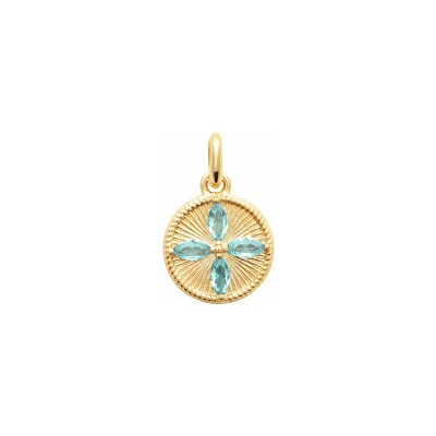 Pendentif en plaqué or et pierre synthétique