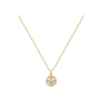 Pendentif en plaqué or et pierre synthétique
