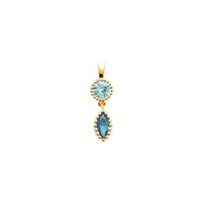 Pendentif en plaqué or et pierre synthétique
