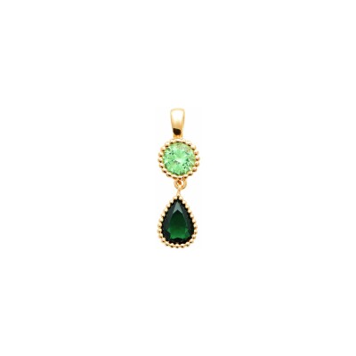 Pendentif en plaqué or et pierre synthétique