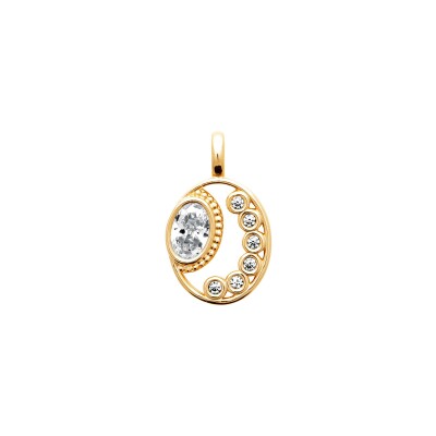 Pendentif en plaqué or et oxyde de zirconium