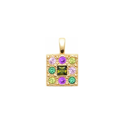 Pendentif en plaqué or et pierre synthétique