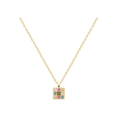 Pendentif en plaqué or et pierre synthétique