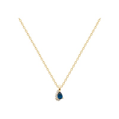 Pendentif en plaqué or et pierre synthétique