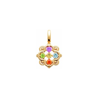 Pendentif en plaqué or et pierre synthétique