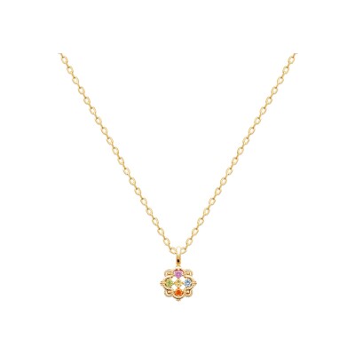Pendentif en plaqué or et pierre synthétique