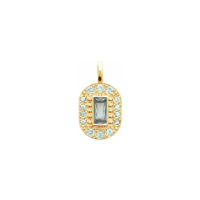 Pendentif en plaqué or et pierre synthétique