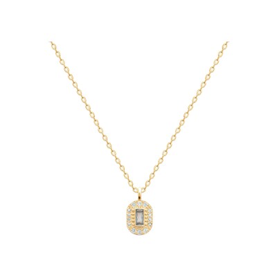 Pendentif en plaqué or et pierre synthétique