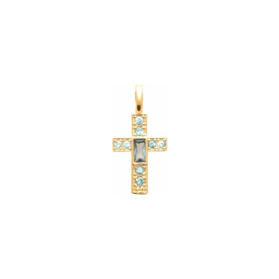 Pendentif en plaqué or et pierre synthétique